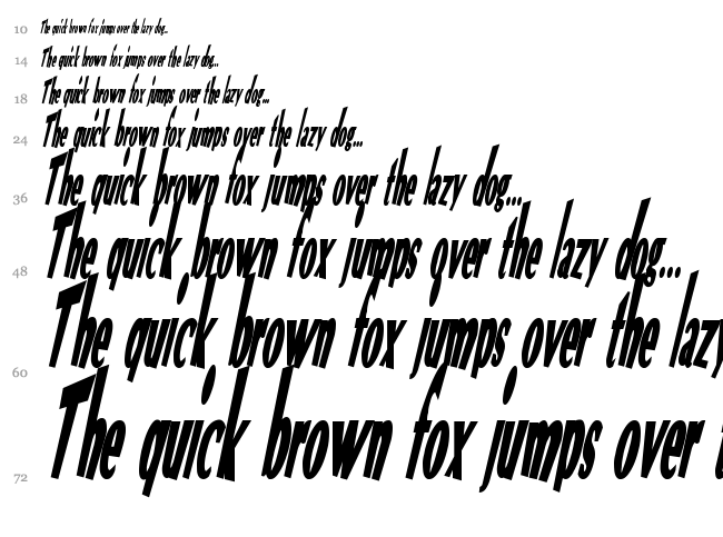 VTC Optika font waterfall